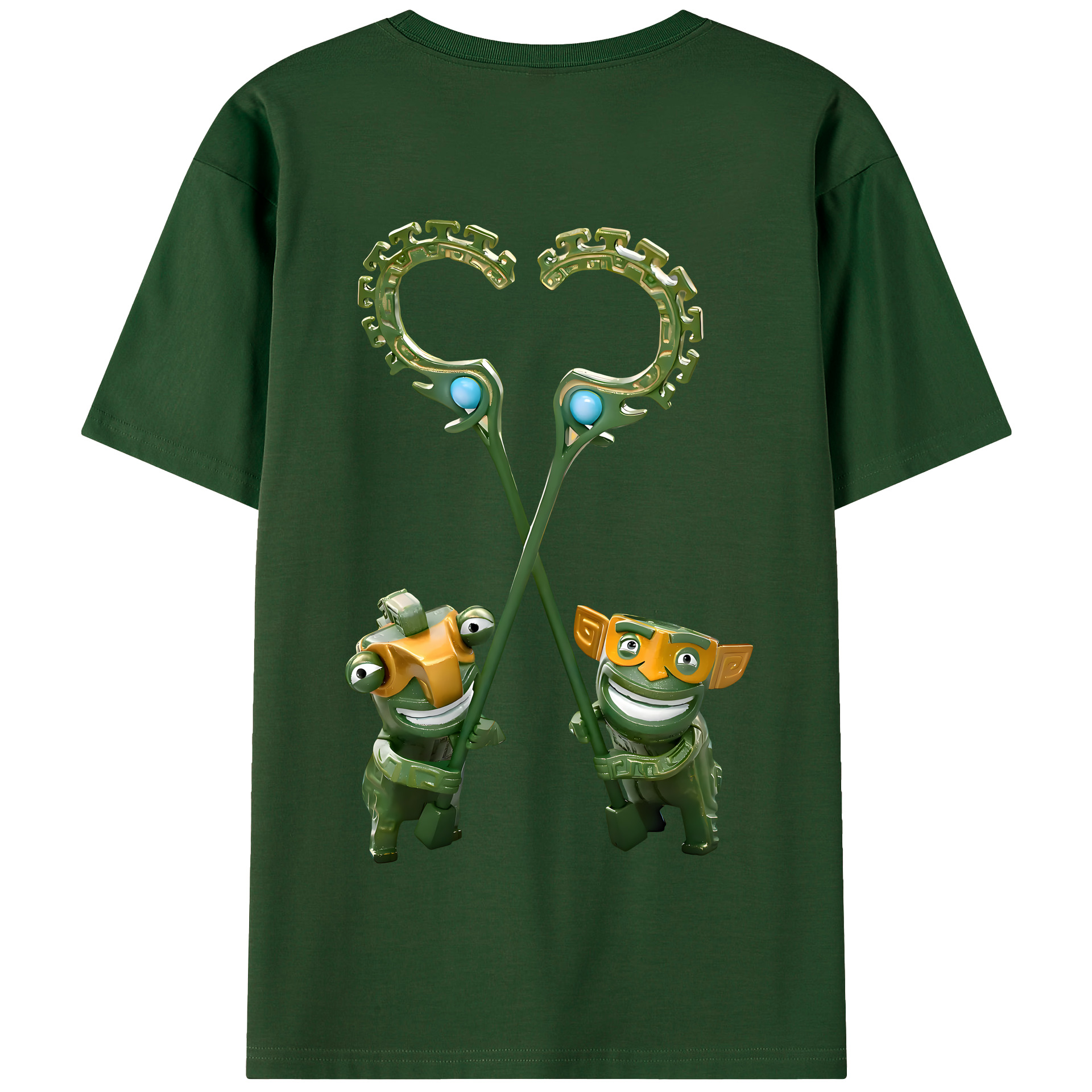 （画像用） Ne Zha 2 ナタ 魔童の大暴れ 綿100％半袖Tシャツ（背面プリント）
